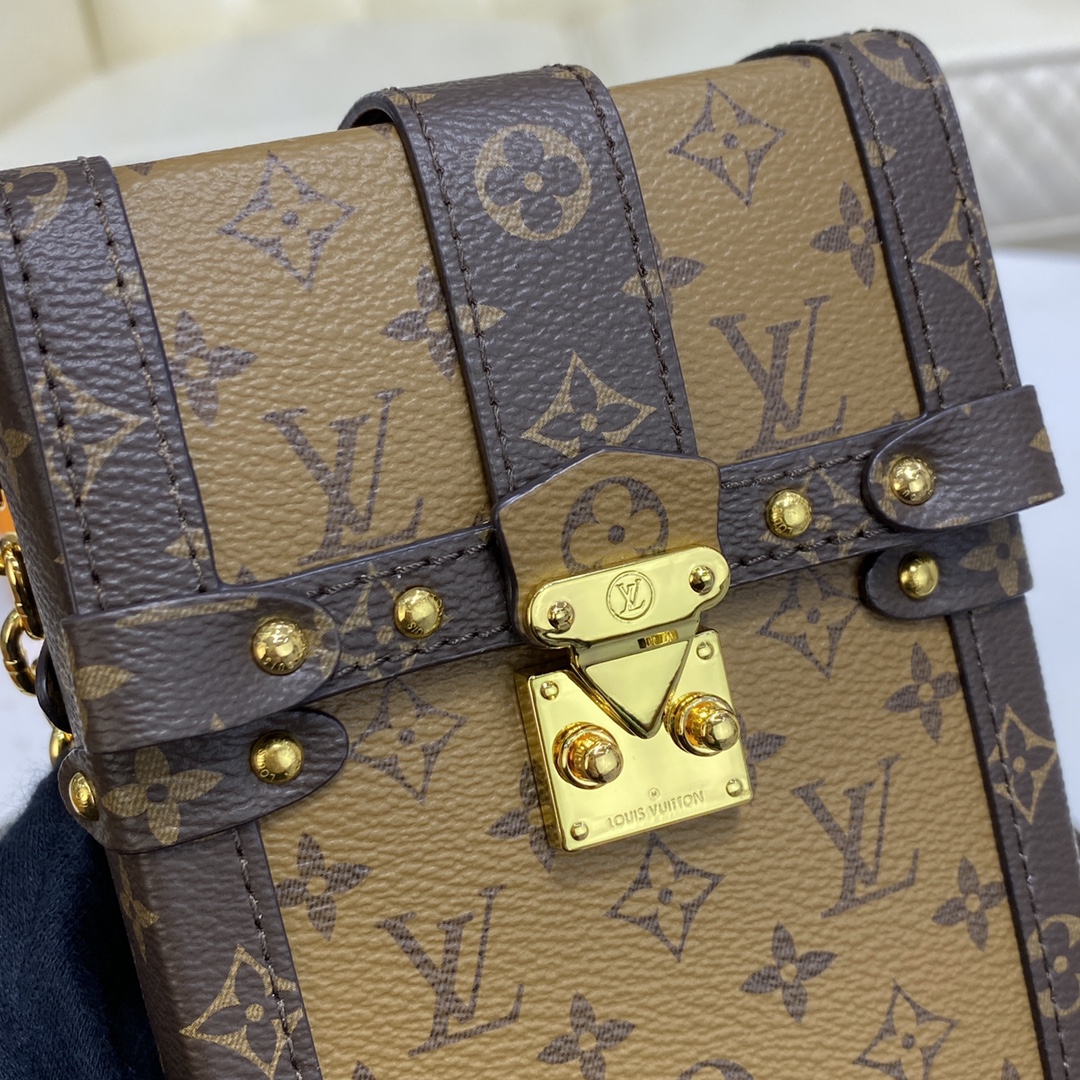 Louis Vuitton VERTICAL TRUNK POCHETTE Mini Bag Monogram M67873 